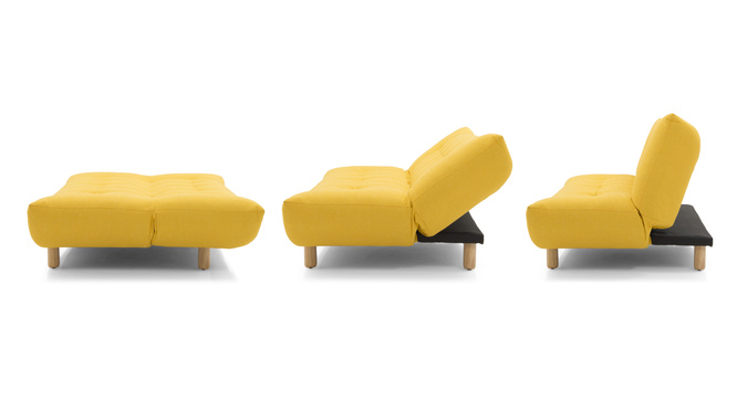 Solonic Fabric Sofa Cum Bed(Yellow)